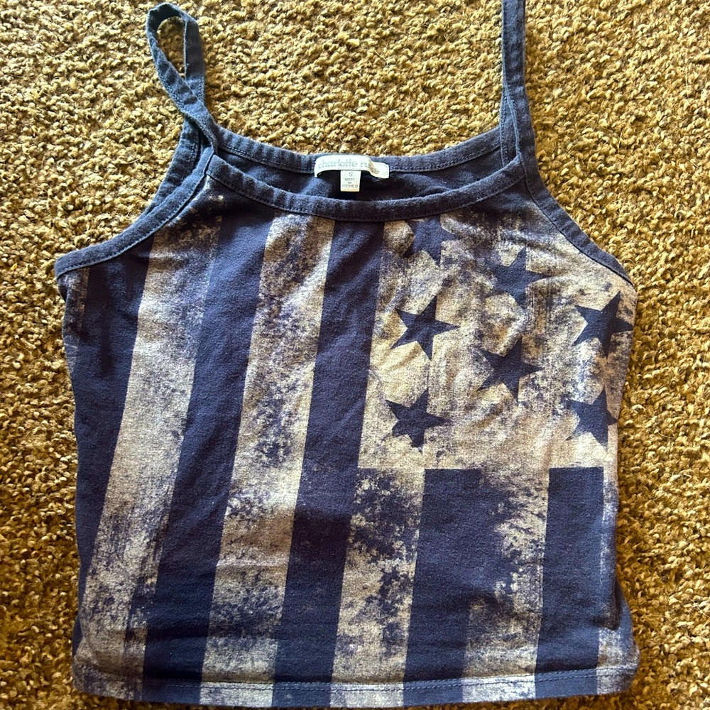 Charlotte Russe American flag tank top